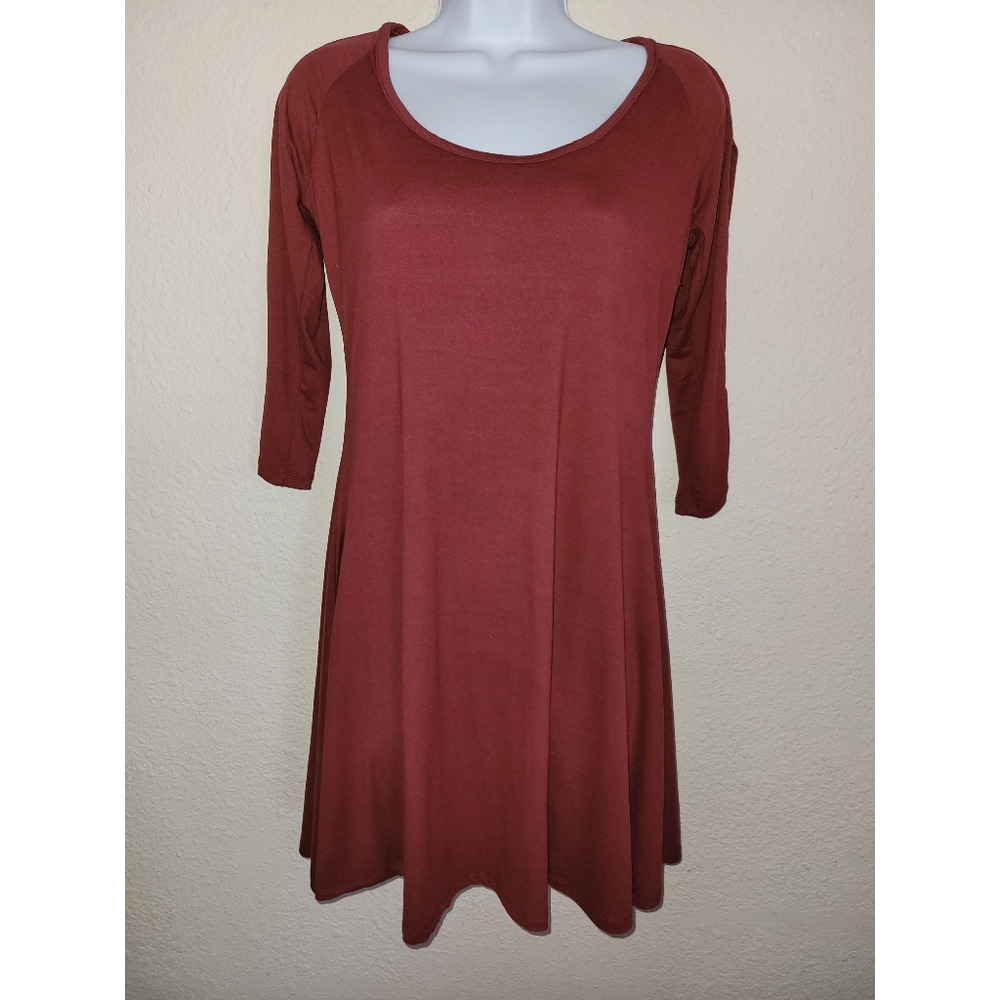 Cute soft maroon skater dress
